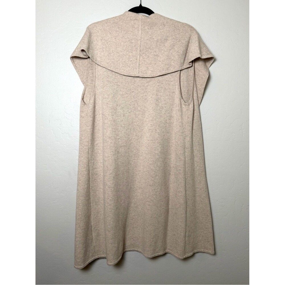 Club Monaco Cashmere Blend Open Front Shawl Collar Long Vest Beige M-L Cozy - Picture 10 of 11